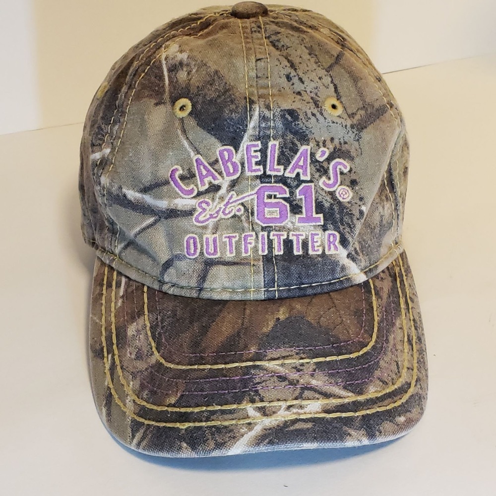 Cabela's Outfitter Classic Camo Baseball Cap Purple Embroidered Youth Size